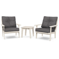 Thumbnail for POLYWOOD Lakeside 3-Piece Deep Seating Chair Set - Sand / Ash Charcoal