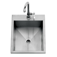 Thumbnail for Delta Heat 15-Inch Drop-In Outdoor Rated Bar Sink With Cold Water Faucet - DHOS15