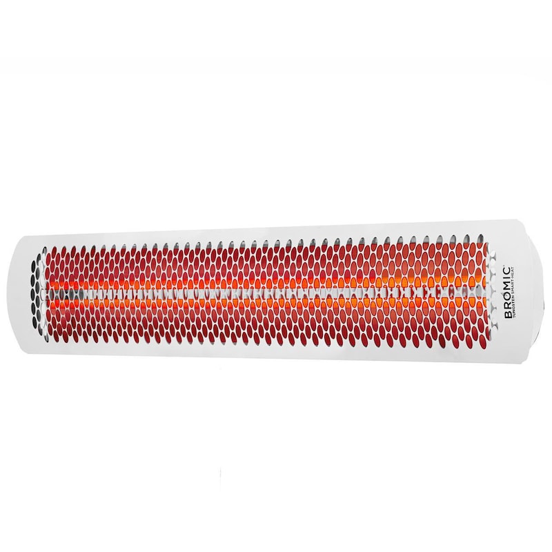 Bromic Heating Tungsten Smart-Heat 56-Inch 6000W Dual Element 277V Electric Infrared Patio Heater - White - BH0420045