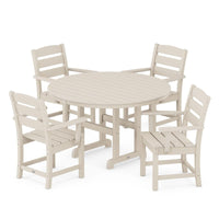 Thumbnail for POLYWOOD Lakeside 5-Piece Round Arm Chair Dining Set - Sand
