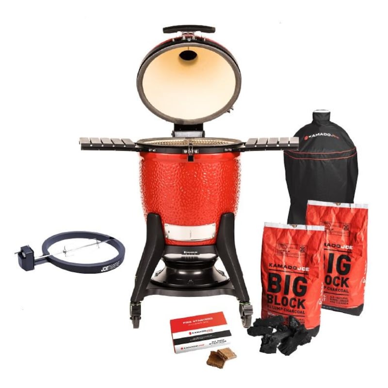 Kamado Joe Classic III Bundle w/ KJ15040921 GRILL, CART, Cover, JoeTisserie & 2 BAGS Lump Charcoal + 1 Box Firestarter - CLASSIC3PKG