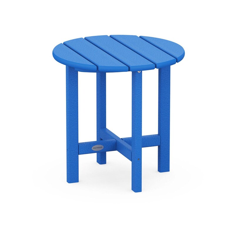 POLYWOOD 18-Inch Round Side Table - Pacific Blue