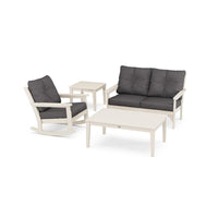 Thumbnail for POLYWOOD Vineyard 4-Piece Deep Seating Rocker Set - Sand / Ash Charcoal