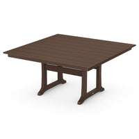 Thumbnail for POLYWOOD 59-Inch Farmhouse Trestle Dining Table - Mahogany