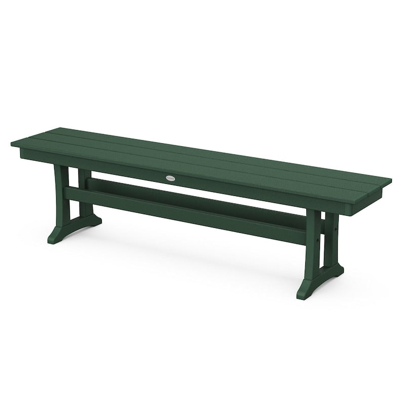 POLYWOOD Farmhouse Trestle 65-Inch Bench - Green