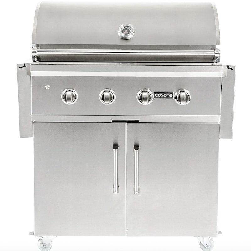 Coyote C-Series 36-Inch 4-Burner Freestanding Propane Gas Grill - C2C36LP + C1S36CT