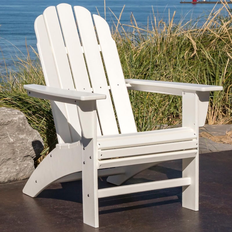 POLYWOOD Vineyard Curveback Adirondack Chair - White