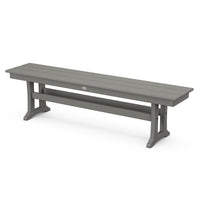 Thumbnail for POLYWOOD Farmhouse Trestle 65-Inch Bench - Slate Grey