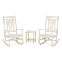 Thumbnail for POLYWOOD Estate 3-Piece Rocking Chair Set w/ Long Island 18-Inch Side Table - Sand