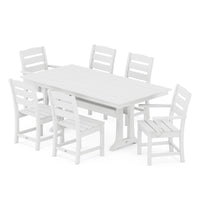 Thumbnail for POLYWOOD Lakeside 7-Piece Farmhouse Trestle Dining Set - White