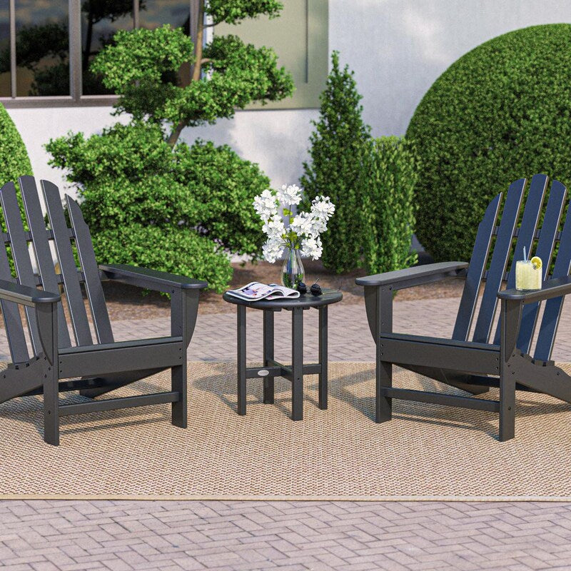 POLYWOOD Classic Adirondack 3-Piece Set - Black