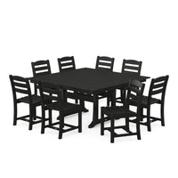 Thumbnail for POLYWOOD La Casa Cafe 9 Piece Farmhouse Trestle Dining Set - Black
