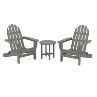Thumbnail for POLYWOOD Classic Folding Adirondack 3-Piece Set - Slate Grey