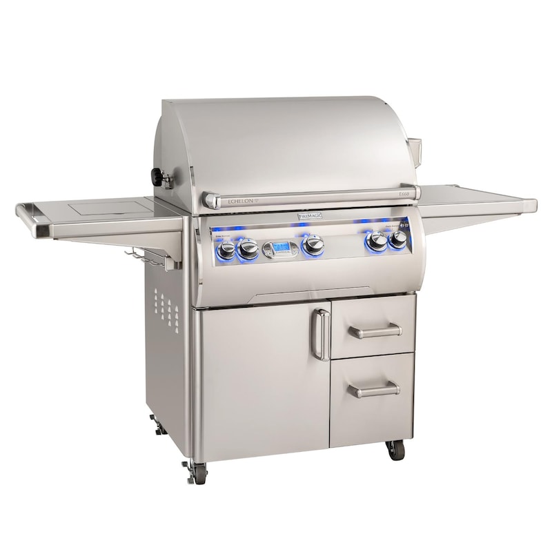 Fire Magic Echelon Diamond E660S 30-Inch Propane Gas Grill W/ Side Burner, Rotisserie, & Digital Thermometer - E660S-8E1P-62