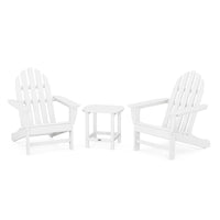 Thumbnail for POLYWOOD Classic Adirondack 3-Piece Set W/ South Beach 18-Inch Side Table - White