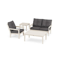 Thumbnail for POLYWOOD Vineyard 4-Piece Deep Seating Set - Sand / Ash Charcoal