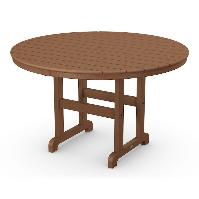 POLYWOOD 48-Inch Round Dining Table - Teak