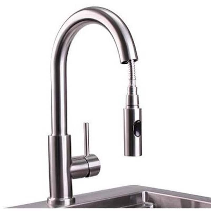 Lynx Professional Outdoor Rated Single-Handle Pull-Down Gooseneck Hot/Cold Faucet - LPFK