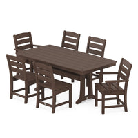 Thumbnail for POLYWOOD Lakeside 7-Piece Nautical Trestle Dining Set - Mahogany