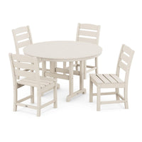 Thumbnail for POLYWOOD Lakeside 5-Piece Round Side Chair Dining Set - Sand