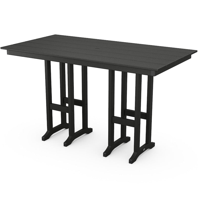 POLYWOOD Lakeside 37 X 72-Inch Farmhouse Bar Table - Black