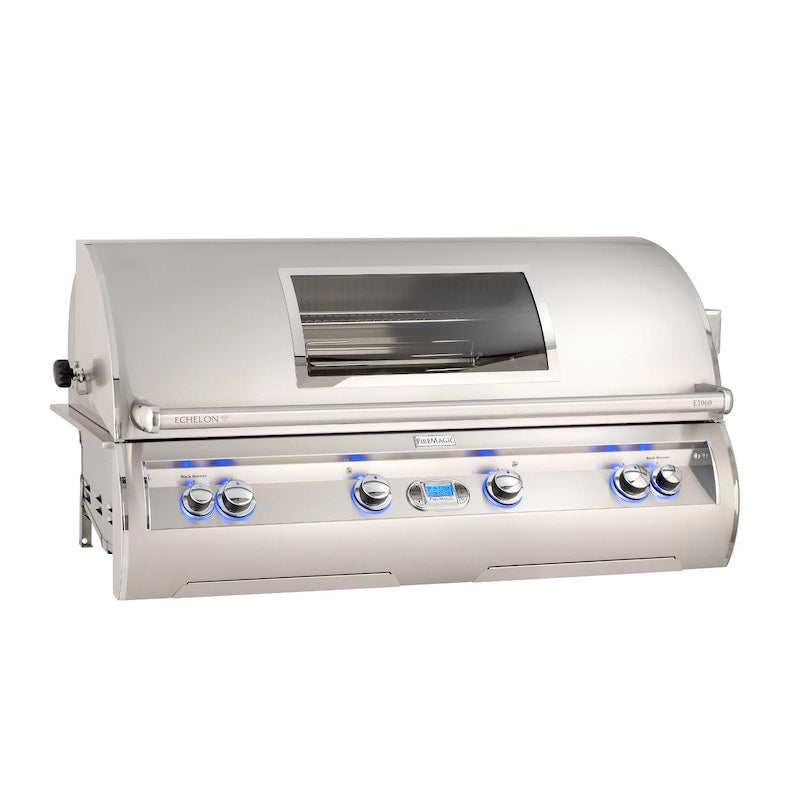 Fire Magic Echelon Diamond E1060I 48-Inch Built-In Natural Gas Grill W/ One Infrared Burner, Magic View Window, Rotisserie, & Digital Thermometer - E1060I-8L1N-W