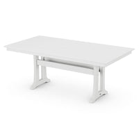 Thumbnail for POLYWOOD 37 X 72-Inch Farmhouse Trestle Dining Table - White