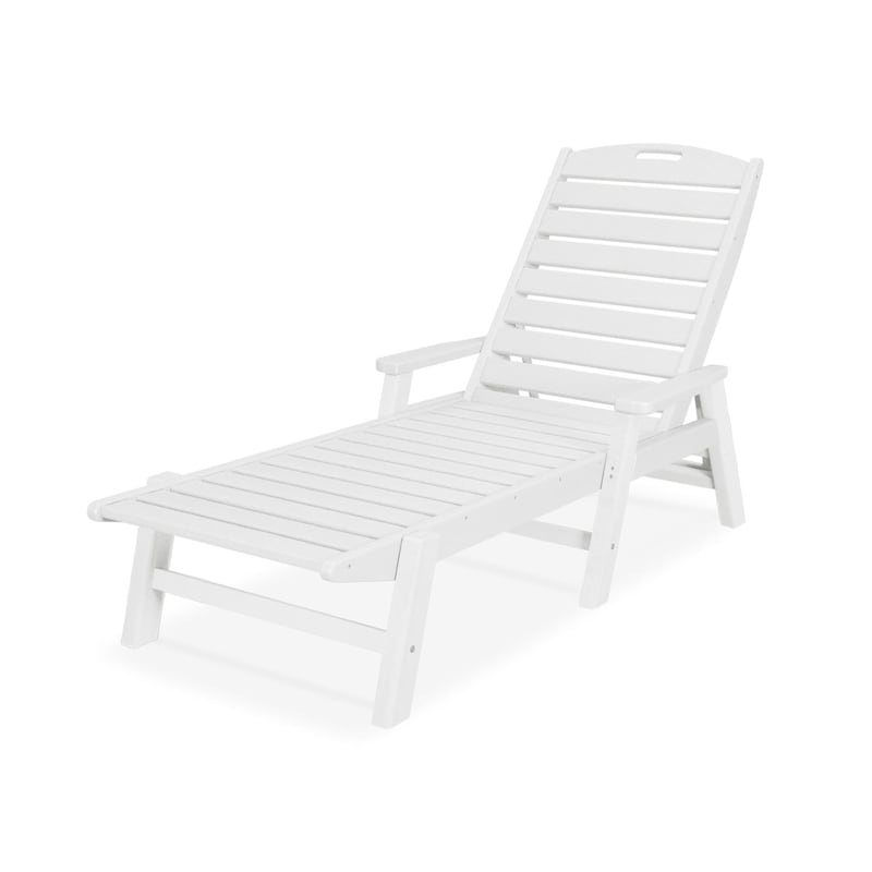 POLYWOOD Nautical Chaise W/Arms - White