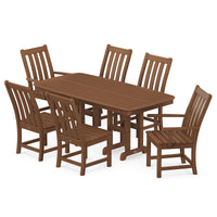 Thumbnail for POLYWOOD Vineyard 7-Piece Nautical Dining Set - Teak