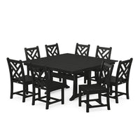 Thumbnail for POLYWOOD Chippendale 9-Piece Farmhouse Trestle Dining Set - Black
