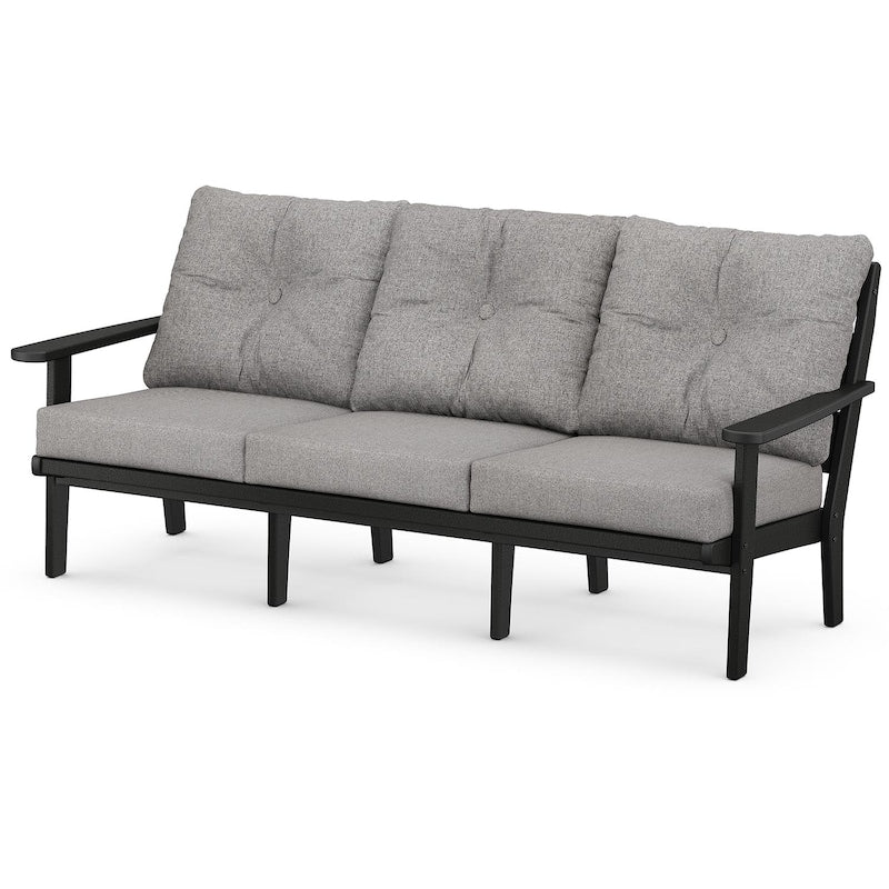 POLYWOOD Lakeside Deep Seating Sofa - Black / Grey Mist