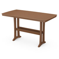 Thumbnail for POLYWOOD Nautical Trestle 38 X 73-Inch Bar Table - Teak