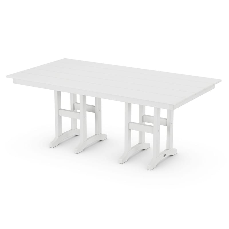 POLYWOOD 37 X 72-Inch Farmhouse Dining Table - White