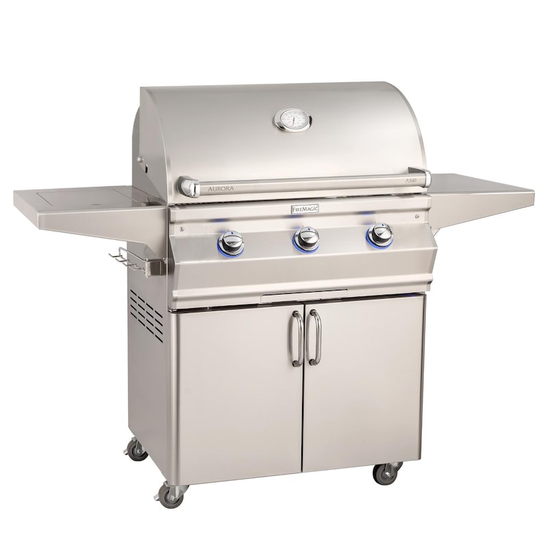 Fire Magic Aurora A540S 30-Inch Natural Gas Grill With Side Burner And Analog Thermometer - A540S-7EAN-62