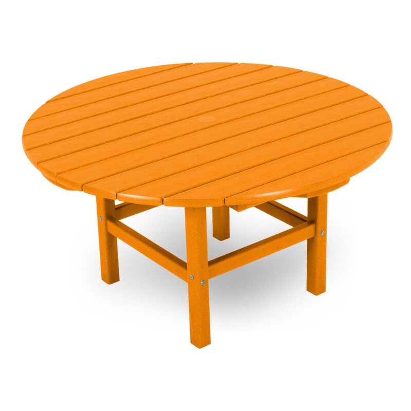 POLYWOOD 38-Inch Round Conversation Table - Tangerine