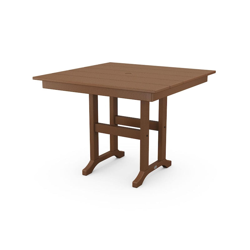 POLYWOOD 37-Inch Farmhouse Dining Table - Teak