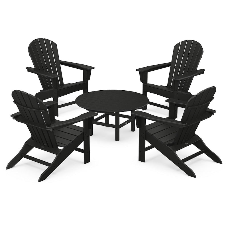 POLYWOOD South Beach 5-Piece Conversation Group - Black