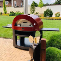 Thumbnail for Alfa Moderno 5 Pizze Propane Pizza Oven W/ Natural Gas Conversion Kit and Oven Base - Antique Red - FXMD-5P-MROA-U