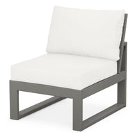 Thumbnail for POLYWOOD Modular Armless Chair in Slate Grey / Natural Linen