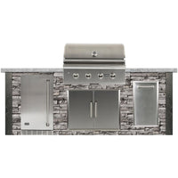 Thumbnail for Coyote Ready-To-Assemble 8 Ft Outdoor Kitchen Island With 36-Inch C-Series Natural Gas Grill (Ships As Propane With Conversion Fittings) - Stacked Stone/Stone Gray - RTAC-G8-SG-C2C36NG