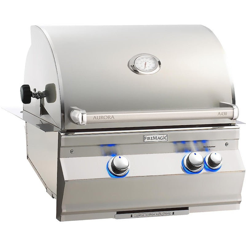 Fire Magic Aurora A430I 24-Inch Built-In Natural Gas Grill With Rotisserie And Analog Thermometer - A430I-8EAN