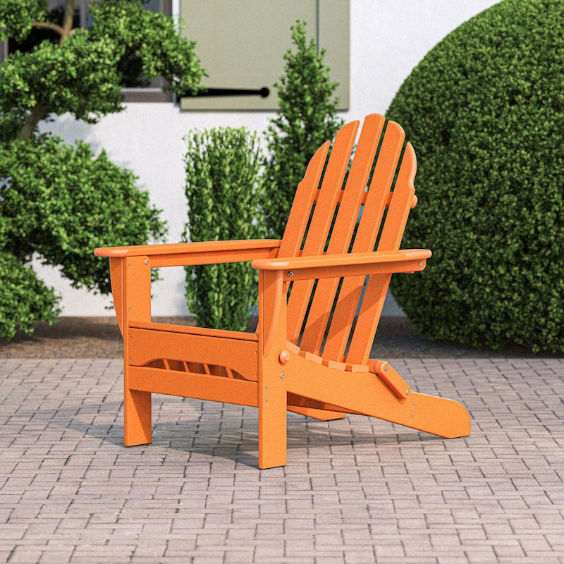 POLYWOOD Classic Folding Adirondack Chair - Tangerine