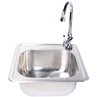 Thumbnail for Fire Magic 15 X 15 Outdoor Rated Stainless Steel Sink With Cold Water Faucet