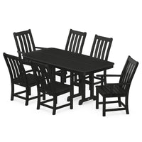 Thumbnail for POLYWOOD Vineyard 7-Piece Nautical Dining Set - Black