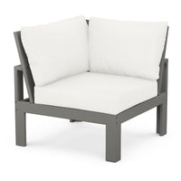 Thumbnail for POLYWOOD Modular Corner Chair in Slate Grey / Natural Linen