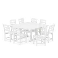 Thumbnail for POLYWOOD Lakeside 9-Piece Farmhouse Trestle Dining Set - White