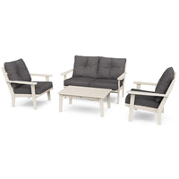 Thumbnail for POLYWOOD Lakeside 4-Piece Deep Seating Set - Sand / Ash Charcoal