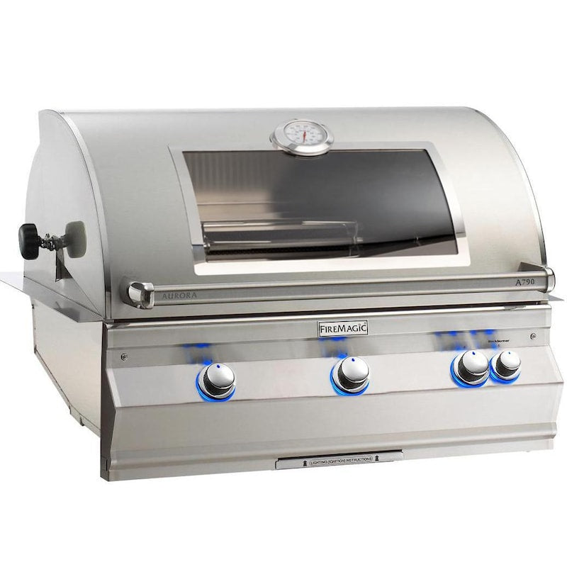 Fire Magic Aurora A790I 36-Inch Built-In Natural Gas Grill With Magic View Window, Rotisserie, And Analog Thermometer - A790I-8EAN-W