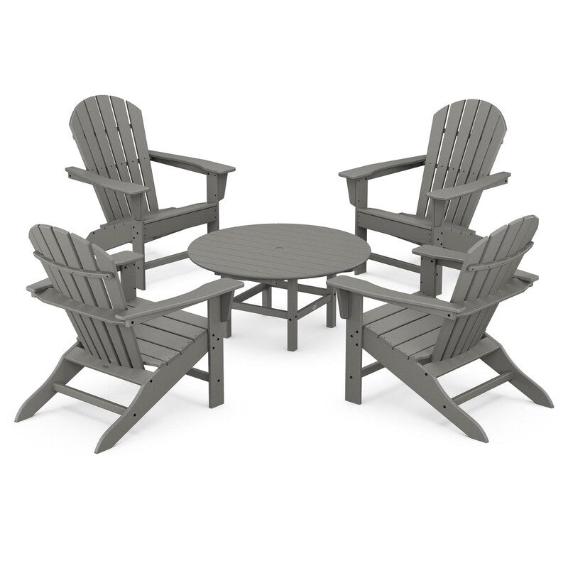 POLYWOOD South Beach 5-Piece Conversation Group - Slate Grey