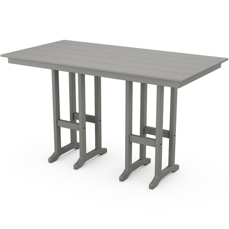 POLYWOOD Lakeside 37 X 72-Inch Farmhouse Bar Table - Slate Grey